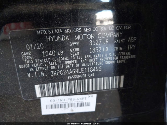 2020 HYUNDAI ACCENT 3KPC24A69LE118495 Photo 8