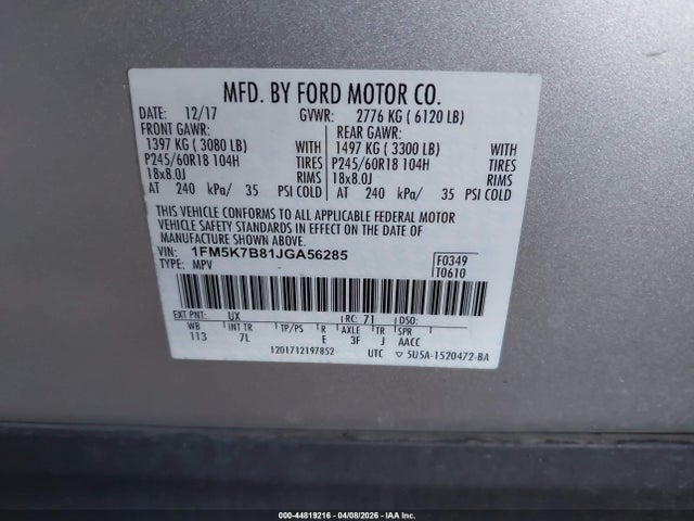 Ford Explorer 2018 1FM5K7B81JGA56285 Image 9