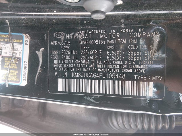 KM8JUCAG4FU105448 Hyundai TUCSON SE