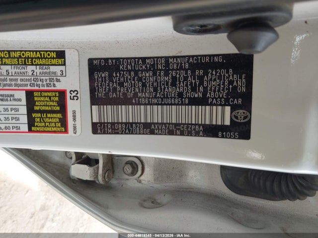 4T1B61HK0JU668518 Toyota CAMRY XSE