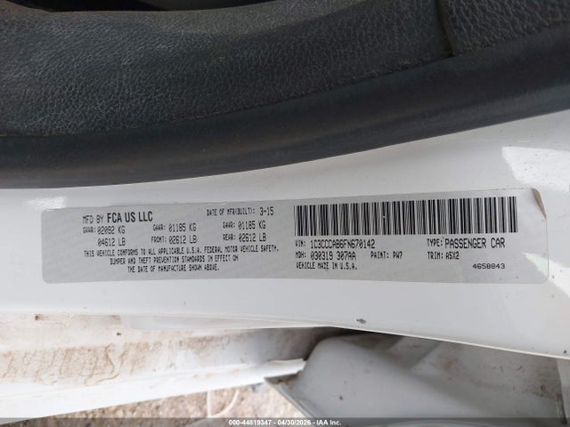 Продаж на аукціоні авто 2015 Chrysler 200 Limited, vin: 1C3CCCAB6FN670142, номер лоту: 44819347