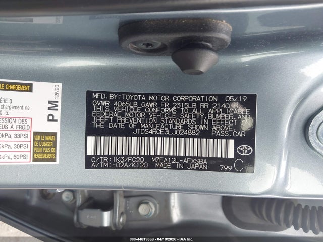JTDS4RCE3LJ024882 Toyota COROLLA SE