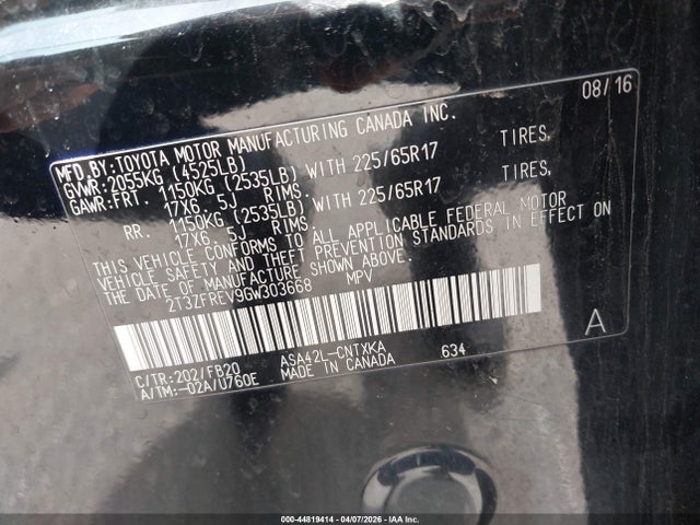 Toyota RAV4 LE 2016 2T3ZFREV9GW303668 Image 9