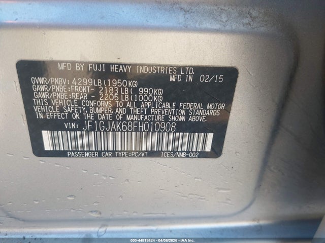 Продажа на аукционе авто 2015 Subaru Impreza 2.0i Premium, vin: JF1GJAK68FH010908, номер лота: 44819424