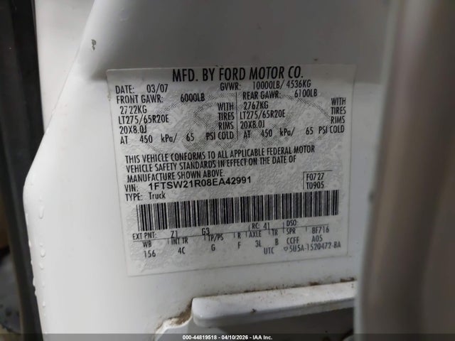 2008 FORD F-250 1FTSW21R08EA42991 Photo 8