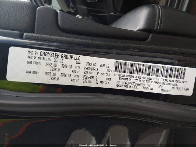 2013 Jeep Grand Cherokee Laredo მანქანა იყიდება აუქციონზე, vin: 1C4RJFAG8DC600109, აუქციონის ნომერი: 44819525