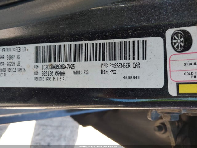 2013 CHRYSLER 200 1C3CCBAB9DN647025 Photo 8