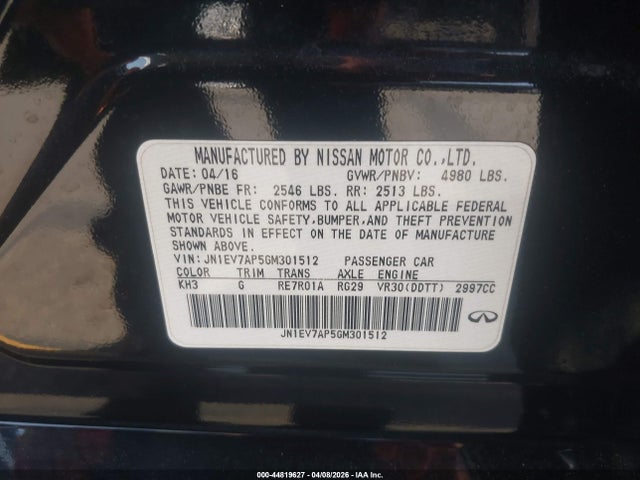 JN1EV7AP5GM301512 Infiniti Q50 3.0t Premium