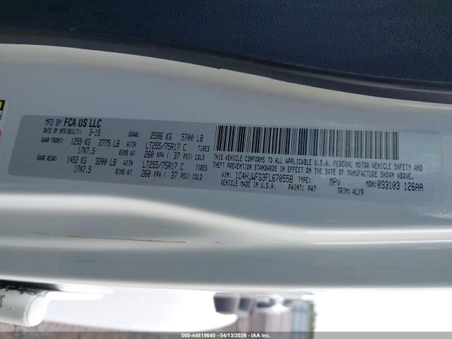 2015 Jeep Wrangler Unlimited Rubicon Hard Rock მანქანა იყიდება აუქციონზე, vin: 1C4HJWFG3FL670558, აუქციონის ნომერი: 44819640