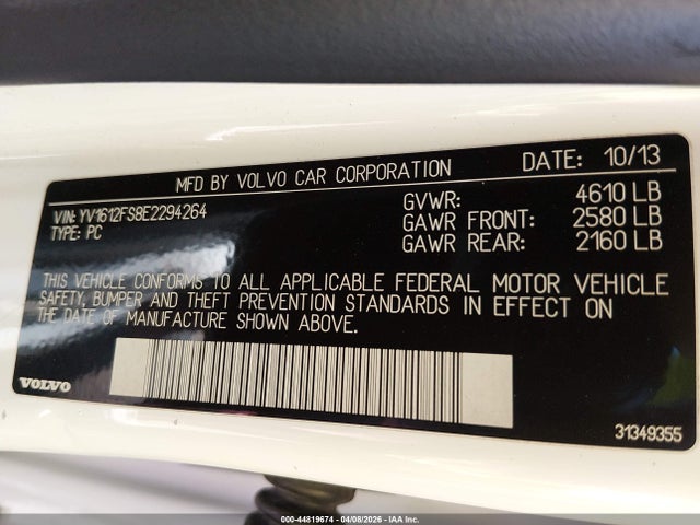 2014 VOLVO S60 YV1612FS8E2294264 Photo 8