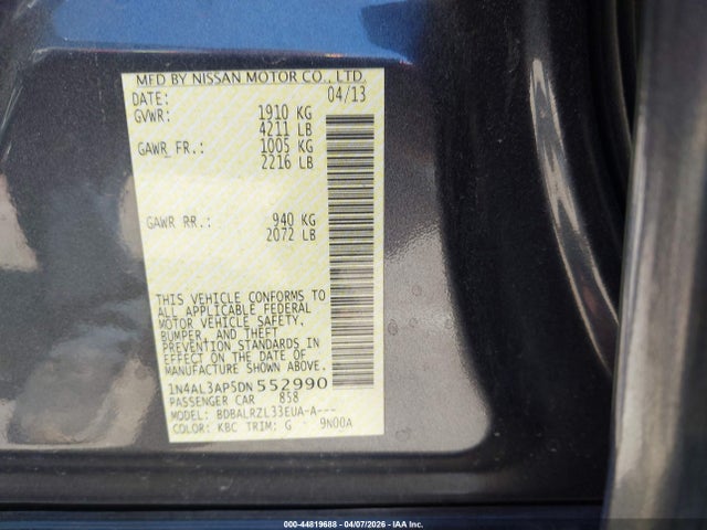 2013 NISSAN ALTIMA 1N4AL3AP5DN552990 Photo 8