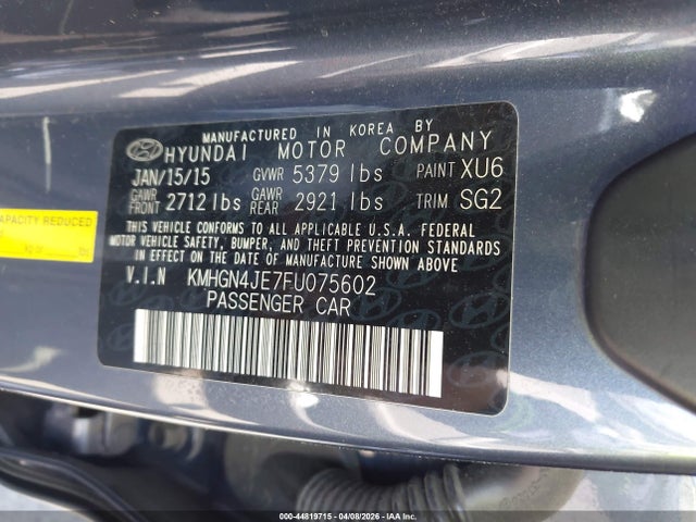 KMHGN4JE7FU075602 Hyundai Genesis 3.8