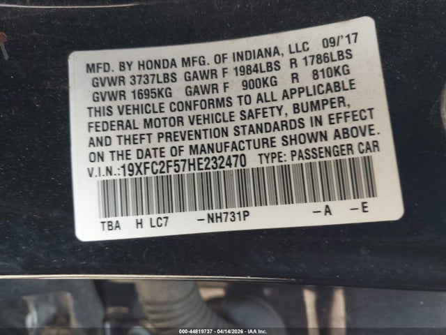 19XFC2F57HE232470 Honda Civic Lx