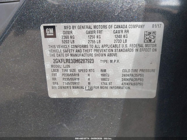 Продаж на аукціоні авто 2017 Gmc Terrain Denali, vin: 2GKFLRE30H6287923, номер лоту: 44819774