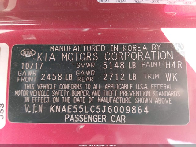 2018 Kia Stinger Gt2 მანქანა იყიდება აუქციონზე, vin: KNAE55LC5J6009864, აუქციონის ნომერი: 44819887