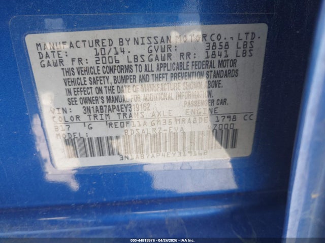 Nissan SENTRA SR 2014 3N1AB7AP4EY319162 Image 9