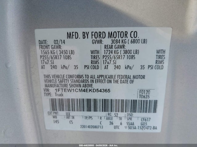 Ford F-150 Xl 2014 1FTEW1CM4EKD54365 Image 9