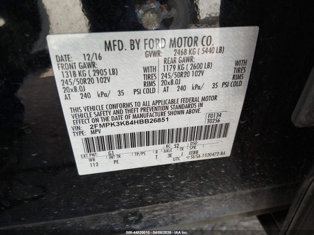Ford Edge Titanium 2017 2FMPK3K84HBB26851 Image 9