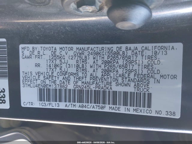3TMLU4EN0EM137862 Toyota Tacoma Base V6