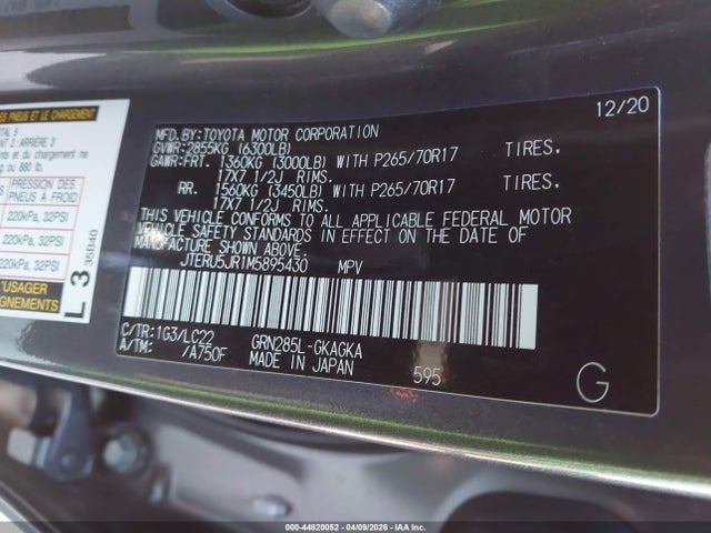 JTERU5JR1M5895430 Toyota 4runner Trd Off Road Premium