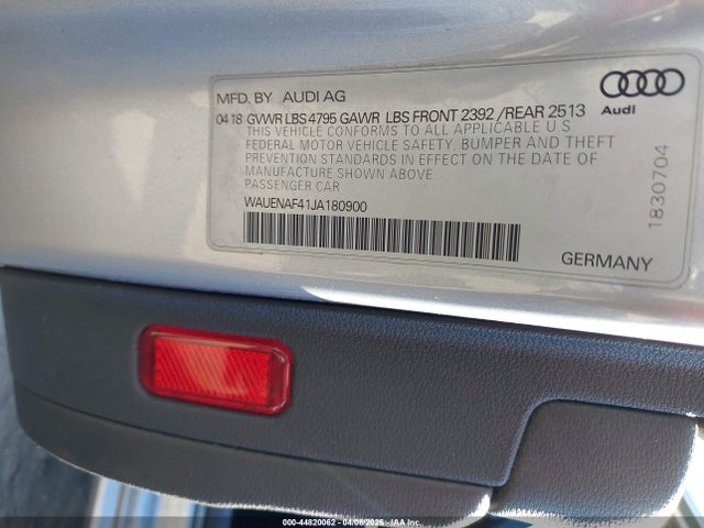 2018 Audi A4 2.0t Premium/2.0t Tech Premium მანქანა იყიდება აუქციონზე, vin: WAUENAF41JA180900, აუქციონის ნომერი: 44820062