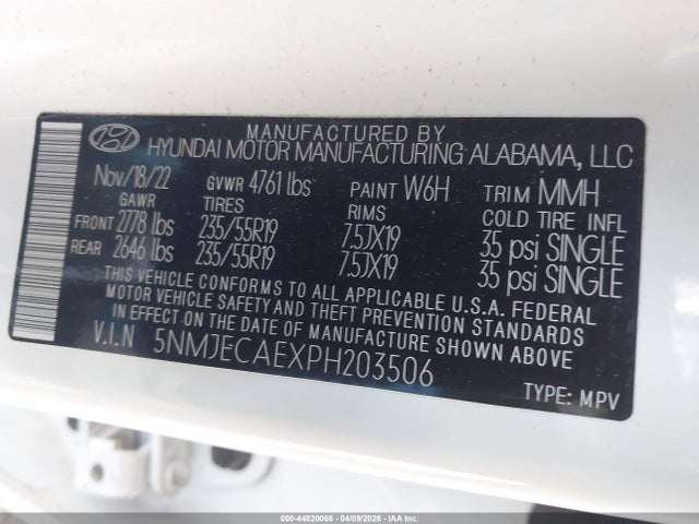 Hyundai Tucson Limited 2023 5NMJECAEXPH203506 Image 9