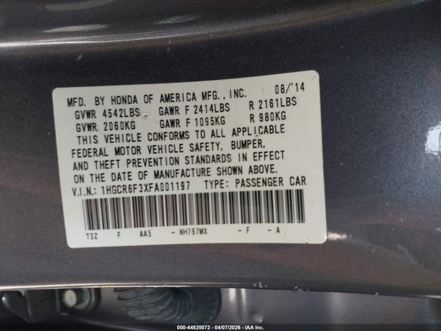 1HGCR6F3XFA001197 Honda ACCORD HYBRID