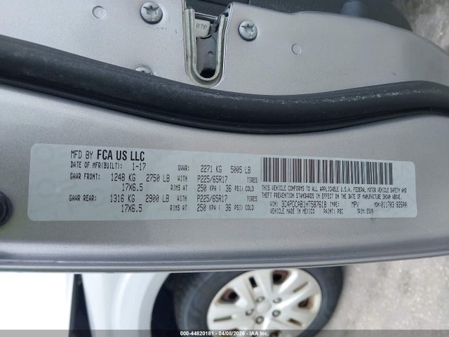 44820181 :رقم المزاد ، 3C4PDCAB1HT587618 vin ، 2017 Dodge Journey Se مزاد بيع