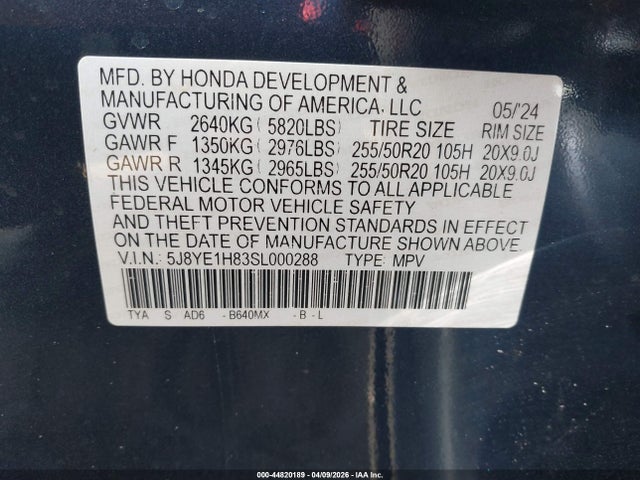 Продажа на аукционе авто 2025 Acura Mdx Advance Package, vin: 5J8YE1H83SL000288, номер лота: 44820189