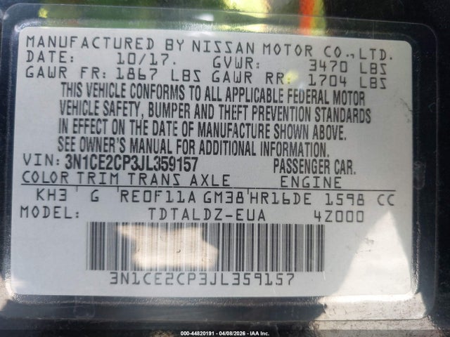 2018 NISSAN VERSA NOTE 3N1CE2CP3JL359157 Photo 8