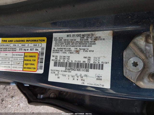Ford FUSION SE 2019 3FA6P0HD7KR114180 Image 9