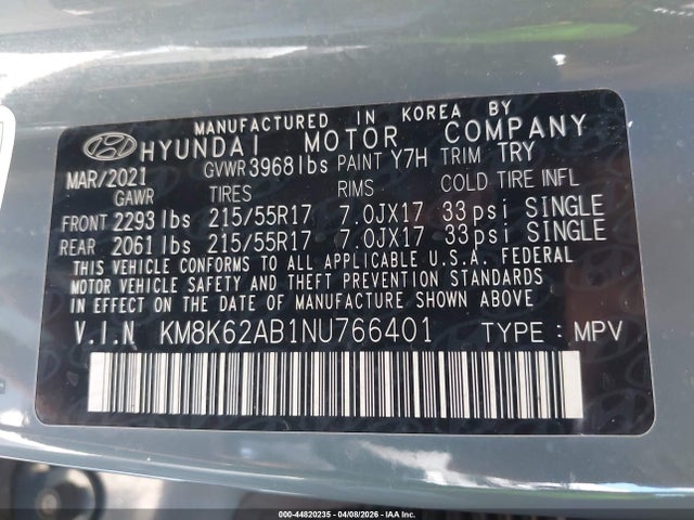 Hyundai Kona Sel 2022 KM8K62AB1NU766401 Image 9