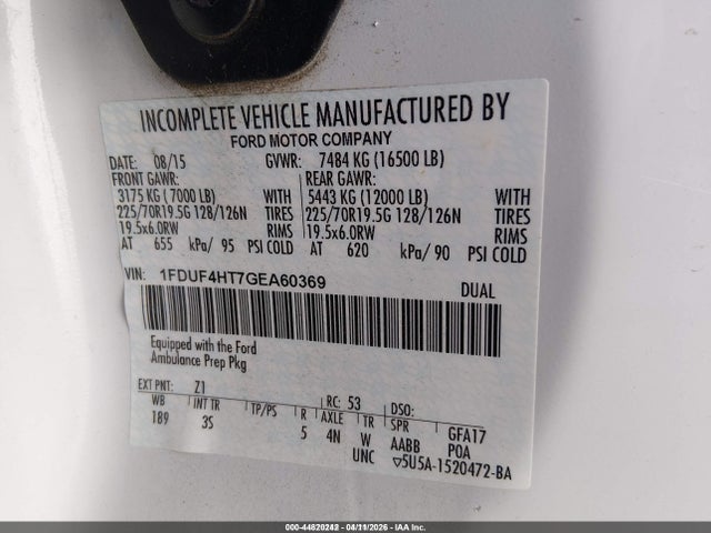 Ford F-450 Chassis Xlt 2016 1FDUF4HT7GEA60369 Image 9
