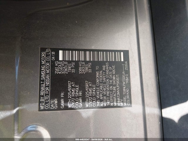 Aukcja sprzedaży 2018 Nissan Rogue S, vin: KNMAT2MVXJP583571, numer aukcji: 44820247
