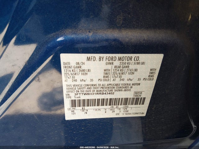 3FTTW8H31RRB43402 Ford Maverick Xlt