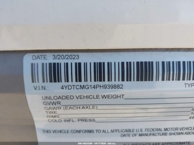Продажа на аукционе авто 2023 Coleman Lantern, vin: 4YDTCMG14PH939882, номер лота: 44820298