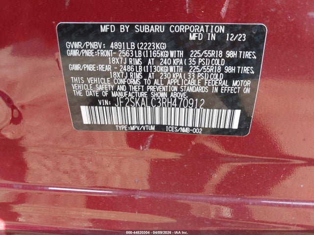 JF2SKALC3RH470912 Subaru Forester Limited