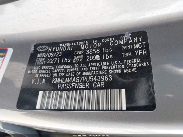 Aukcja sprzedaży 2023 Hyundai Elantra Sel, vin: KMHLM4AG7PU543963, numer aukcji: 44820342