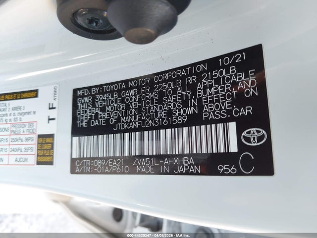 JTDKAMFU2N3161589 Toyota Prius Limited