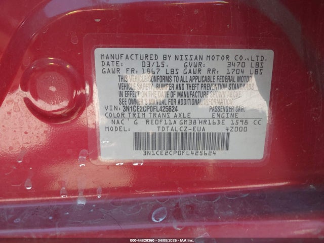 Nissan Versa Note S Plus 2015 3N1CE2CP0FL425624 Image 9