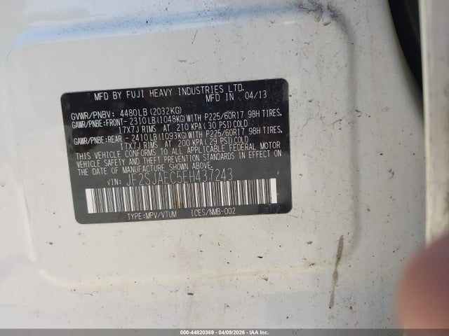 Aukcja sprzedaży 2014 Subaru Forester 2.5i Premium, vin: JF2SJAEC5EH437243, numer aukcji: 44820369