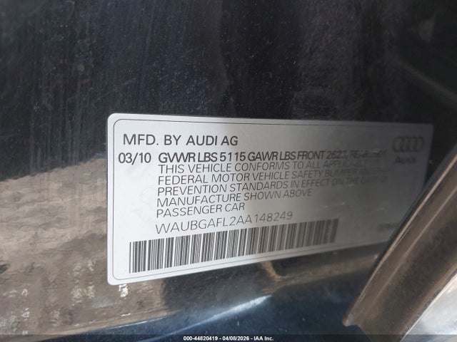 Продажа на аукционе авто 2010 Audi S4 3.0 Premium Plus, vin: WAUBGAFL2AA148249, номер лота: 44820419