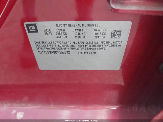 2013 CHEVROLET MALIBU 1G11E5SA9DF150872 Photo 8