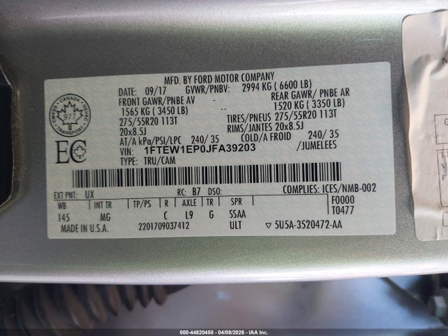 Ford F-150 Xlt 2018 1FTEW1EP0JFA39203 Image 9