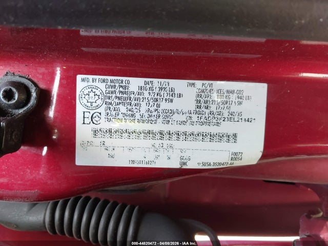 44820472 :رقم المزاد ، 1FADP3F23EL214421 vin ، 2014 Ford Focus Se مزاد بيع