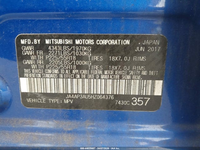 2017 MITSUBISHI OUTLANDER SPORT JA4AP3AU5HZ064376 Photo 8
