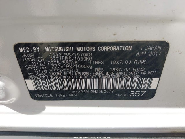 Aukcja sprzedaży 2017 Mitsubishi Outlander Sport 2.0 Le, vin: JA4AR3AU2HZ050073, numer aukcji: 44820507