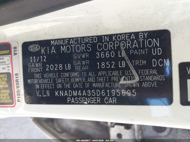 2013 KIA RIO KNADM4A35D6195695 Photo 8
