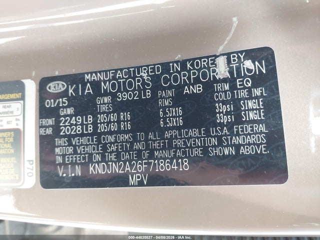 KIA Soul 2015 KNDJN2A26F7186418 Image 9