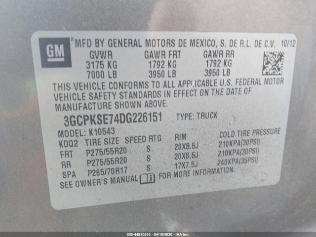 2013 CHEVROLET SILVERADO 1500 3GCPKSE74DG226151 Photo 8